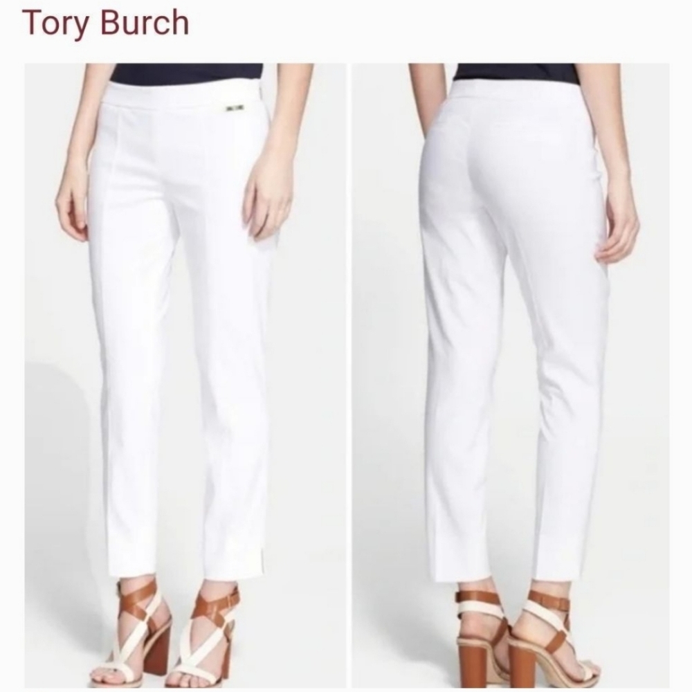 Tory Burch Side Zip White Trouser Pants Women's Size 0